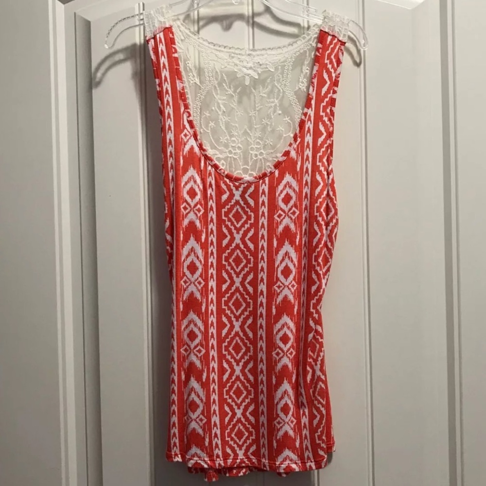 Orange and White Tank